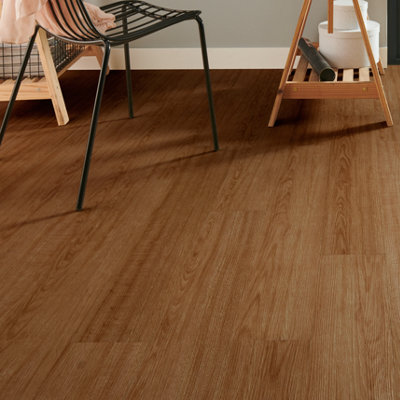 Goodhome Poprock Natural Honey Wood Effect Self-Adhesive Vinyl Plank, 0.97M²