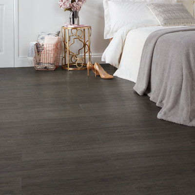 Goodhome Poprock Dark Grey Wood Effect Self-Adhesive Vinyl Plank, 0.97M²