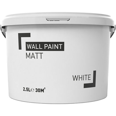 B&Q White Matt Emulsion Paint, 2.5L