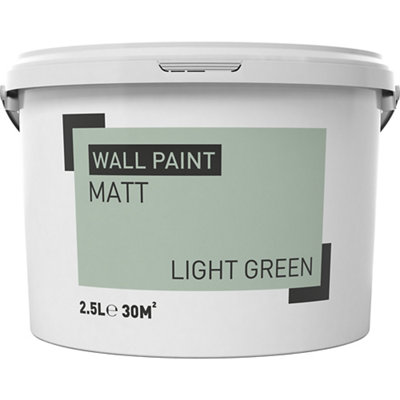 B&Q Light Green Matt Emulsion Paint, 2.5L