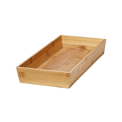 Goodhome Nitaki Natural Bamboo & Mdf Cutlery Tray, (H)60Mm (W)198Mm