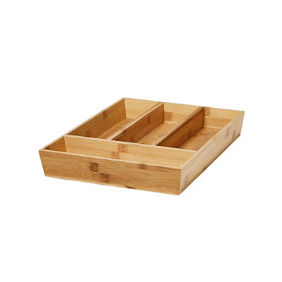 Goodhome Nitaki Natural Bamboo & Mdf Cutlery Tray, (H)60Mm (W)314Mm