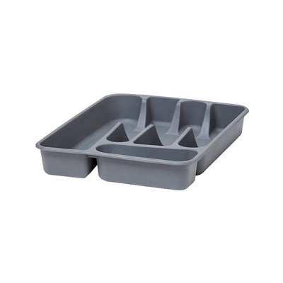 Goodhome Datil Anthracite Plastic Cutlery Tray, (H)51Mm (W)260Mm