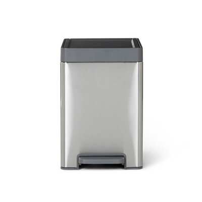 Goodhome Kora Pedal Anthracite Metal Pedal Bin - 14L
