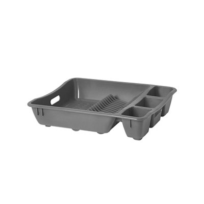 Goodhome Datil Anthracite Rectangular Dish Drainer Rack, (W)360Mm