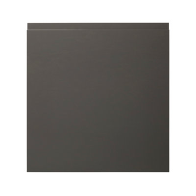 Goodhome Garcinia Integrated Handle Gloss Anthracite Appliance Cabinet Door (W)600Mm (H)626Mm (T)19Mm