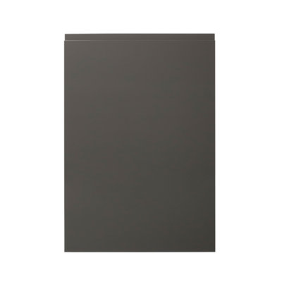 Goodhome Garcinia Integrated Handle Gloss Anthracite Tall Appliance Cabinet Door (W)600Mm (H)867Mm (T)19Mm