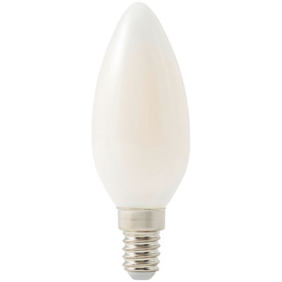 Diall 3.4W 470Lm Milky Candle Neutral White Led Filament Light Bulb