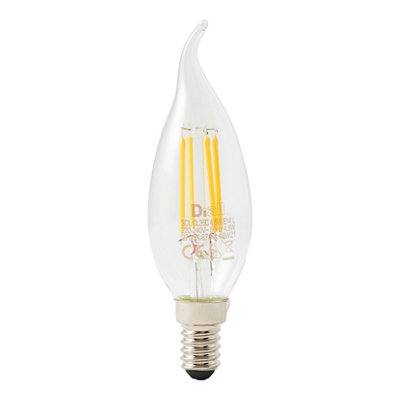 Diall B35 E14 3.4W 470Lm Clear Candle Warm White Led Filament Light Bulb
