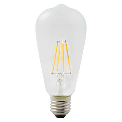Diall E27 3.4W 470Lm Clear St64 Warm White Led Filament Light Bulb