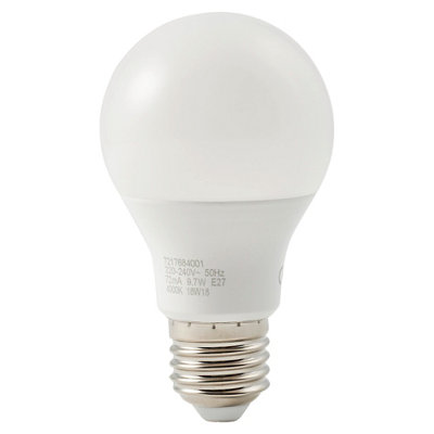 Diall E27 7.3W 806Lm 240° White A60 Neutral White Led Light Bulb, Pack Of 3