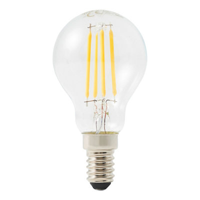 Diall G45 E14 3.4W 470Lm Clear Mini Globe Warm White Led Filament Light Bulb