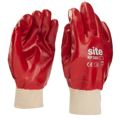 Site Cotton Red General Handling Gloves, X Large