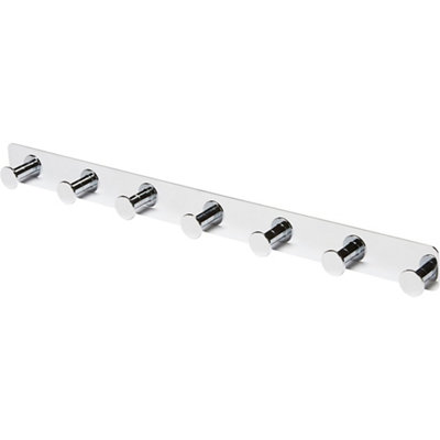 Goodhome Koros Steel 7 Hook Rail (L)482Mm (H)40Mm