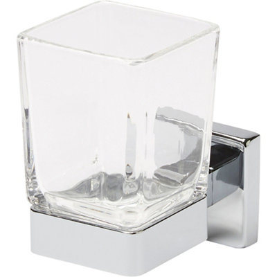 Goodhome Alessano Silver Chrome Effect Wall-Mounted Toothbrush Holder
