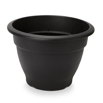 Verve Florus Black Bell Plastic Plant Pot (Dia) 38Cm, (H)27Cm, 20.21L