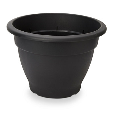 Verve Florus Black Bell Plastic Plant Pot (Dia) 46Cm, (H)33Cm, 35.9L