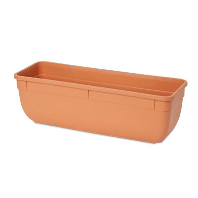 Verve Florus 5.06L Brown Plastic Bell Rectangular Trough (H)15Cm (W)15Cm (D)45Cm