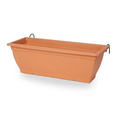 Verve Florus 1.5L Brown Plastic Bell Rectangular Trough (H)20Cm (W)24.5Cm (D)60Cm