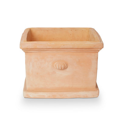 Verve Mali Matt White Washed Terracotta Plant Pot (Dia) 35Cm, (H)25Cm, 30L