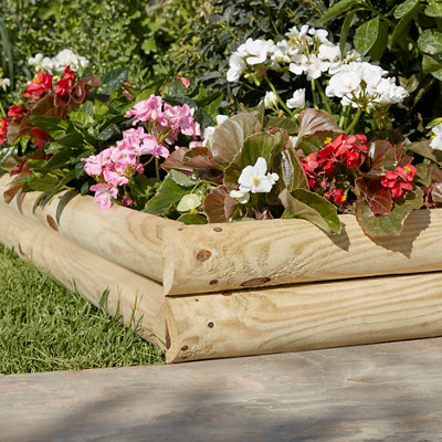 Blooma Gydan Green Pine Horizontal Log Edging (H)20Cm (L)1M