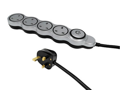 B&Q Homepower 4 Socket 13A Switched Blue & Silver Extension Lead, 2M