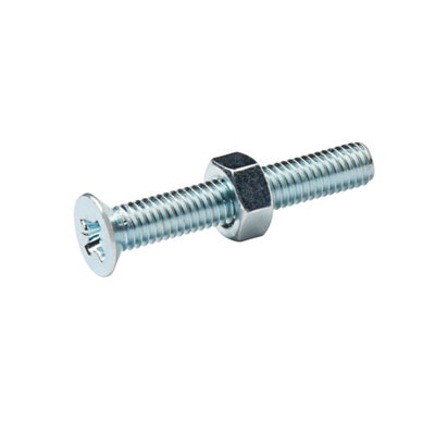 Diall M6 Pozidriv Countersunk Zinc-Plated Carbon Steel Machine Screw & Nut (Dia)6Mm (L)40Mm, Pack Of 20