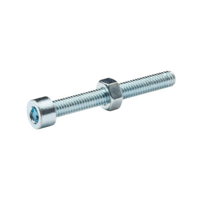 Diall M6 Cylindrical Zinc-Plated Carbon Steel Set Screw & Nut (Dia)6Mm (L)50Mm, Pack Of 20