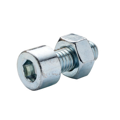 Diall M8 Cylindrical Zinc-Plated Carbon Steel Set Screw & Nut (L)20Mm, Pack Of 20