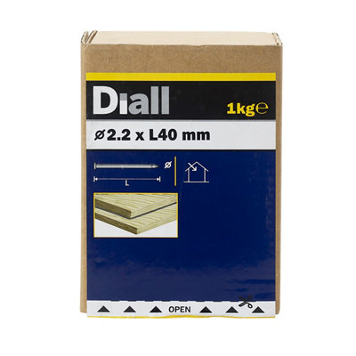 Diall Round Wire Nail (L)40Mm (Dia)2.2Mm 1Kg