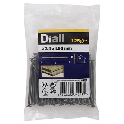 Diall Round Wire Nail (L)50Mm (Dia)2.4Mm 125G