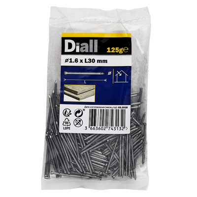 Diall Lost Head Nail (L)30Mm (Dia)1.6Mm 125G