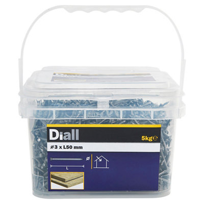 Diall Lost Head Nail (L)50Mm (Dia)3Mm 5Kg