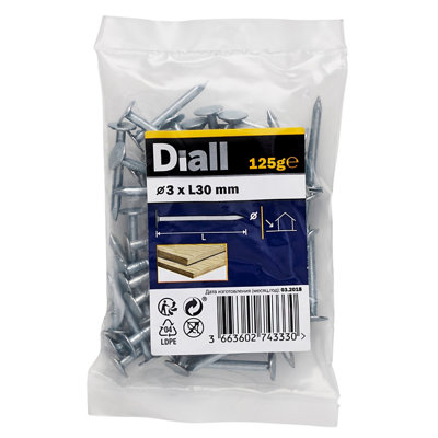 Diall Galvanised Clout Nail (L)30Mm (Dia)3Mm 125G