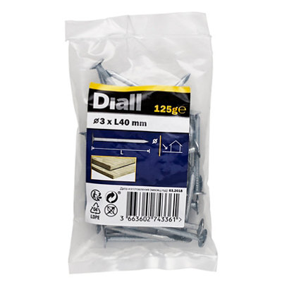 Diall Galvanised Clout Nail (L)40Mm (Dia)3Mm 125G