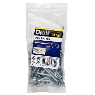 Diall Galvanised Clout Nail (L)50Mm (Dia)3Mm 125G