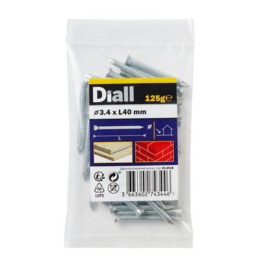 Diall Galvanised Masonry Nail (L)40Mm (Dia)3.4Mm 125G