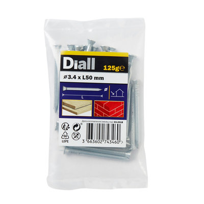 Diall Galvanised Masonry Nail (L)50Mm (Dia)3.4Mm 125G