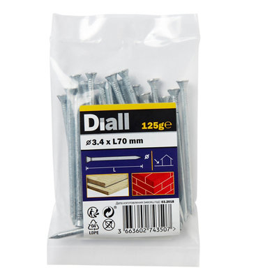 Diall Galvanised Masonry Nail (L)70Mm (Dia)3.4Mm 125G