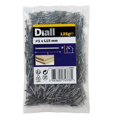 Diall Veneer Pin (L)15Mm (Dia)1Mm 130G
