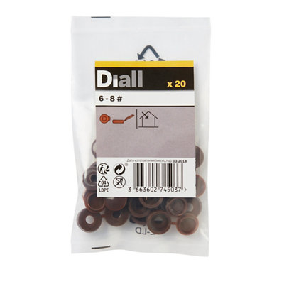 Diall Brown Polypropylene Decorative Snap Cap (Dia)8Mm, Pack Of 20