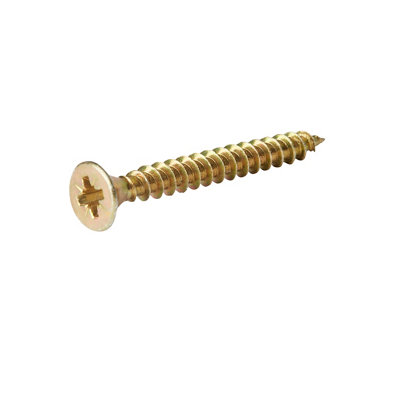 Diall Yellow-Passivated Carbon Steel Screw (Dia)6Mm (L)60Mm, Pack Of 100