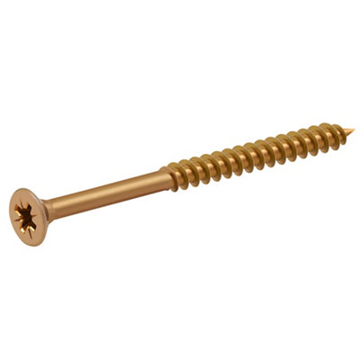 Diall Double-Countersunk Yellow-Passivated Carbon Steel Screw (Dia)5Mm, Pack Of 100