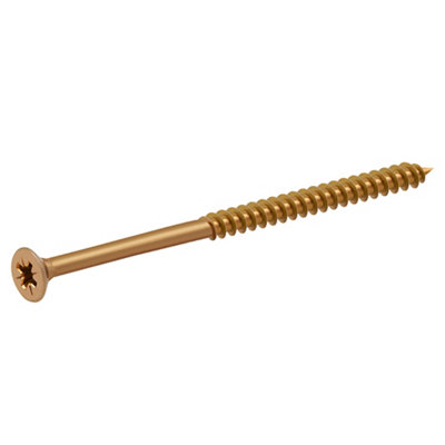 Diall Double-Countersunk Yellow-Passivated Carbon Steel Screw (Dia)4.5Mm, Pack Of 100