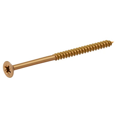 Diall Double-Countersunk Yellow-Passivated Carbon Steel Screw (Dia)6Mm, Pack Of 100