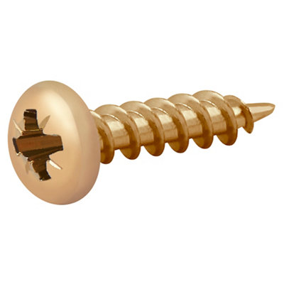 Diall Pz Pan Head Yellow-Passivated Steel Wood Screw (Dia)4Mm (L)16Mm, Pack Of 100
