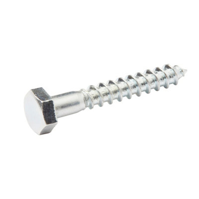 Diall Hex Zinc-Plated Carbon Steel Coach Screw (Dia)6Mm (L)40Mm, Pack Of 200