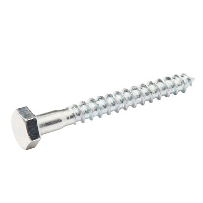 Diall Hex Zinc-Plated Carbon Steel Coach Screw (Dia)6Mm (L)50Mm, Pack Of 200
