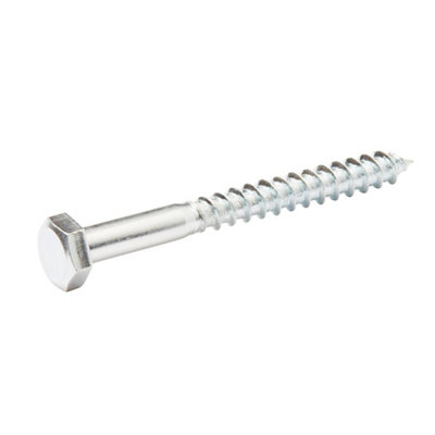 Diall Hex Zinc-Plated Carbon Steel Coach Screw (Dia)6Mm (L)60Mm, Pack Of 200