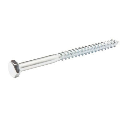 Diall Hex Zinc-Plated Carbon Steel Coach Screw (Dia)6Mm (L)80Mm, Pack Of 100
